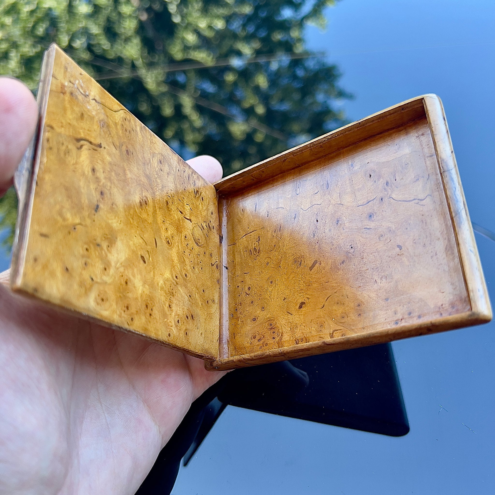 Amboyna Burl Cigarette Case, Tobacco online Case, Cigarette Cases, Wood Cigarette Case,