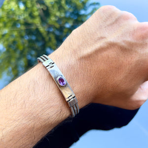 Mexican Silver and Amethyst Bracelet